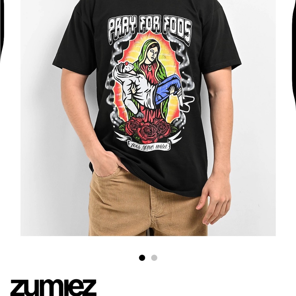 Black Graphic Tee with Colorful Design